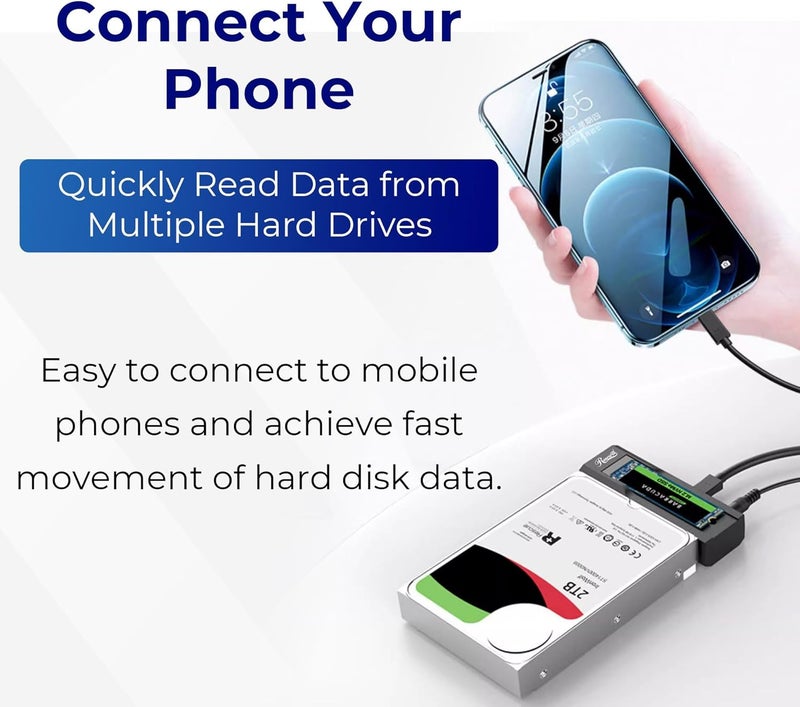 Rosewill NVME to 2.5'' 3.5'' Offline Clone Enclosure,M.2 to SATA SSD HDD Cloner, USB-C Type-C Max 10Gbps Standalone Clone Duplicator - RS-NS-CL - Image 3